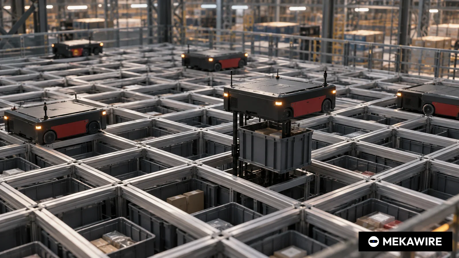 AutoStore schließt 2025 mit Rekordquartal bei Aufträgen und Umsatz ab, doch der Jahresumsatz sinkt um 10 Prozent und der Gewinn um 40 Prozent (Illustration: MEKAWIRE)