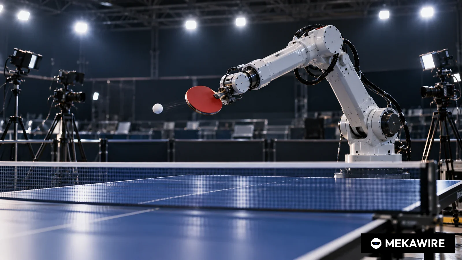 ソニーAIの卓球ロボット「Ace」、公式ルールでトップ選手に勝利 ネイチャーに論文掲載 (イラスト:MEKAWIRE)